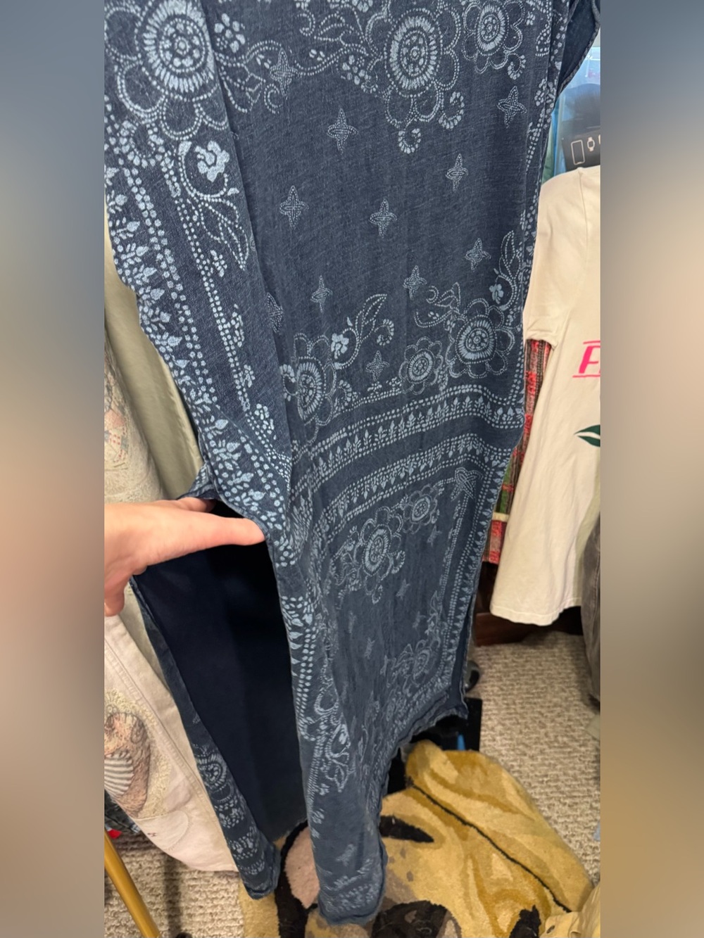 NWOT Free People We The Free Indie Maxi Tee - indigo blue - Small - Picture 7 of 8